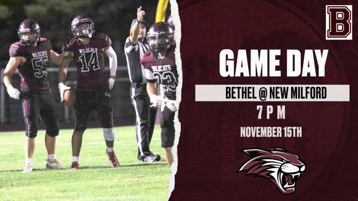 BethelSports's tweet photo. Good luck to Bethel football tonight as they head to New Milford to take on the Green Wave.   This came has big playoff implications so come and show your support!! https://t.co/9WYGAI6eXe