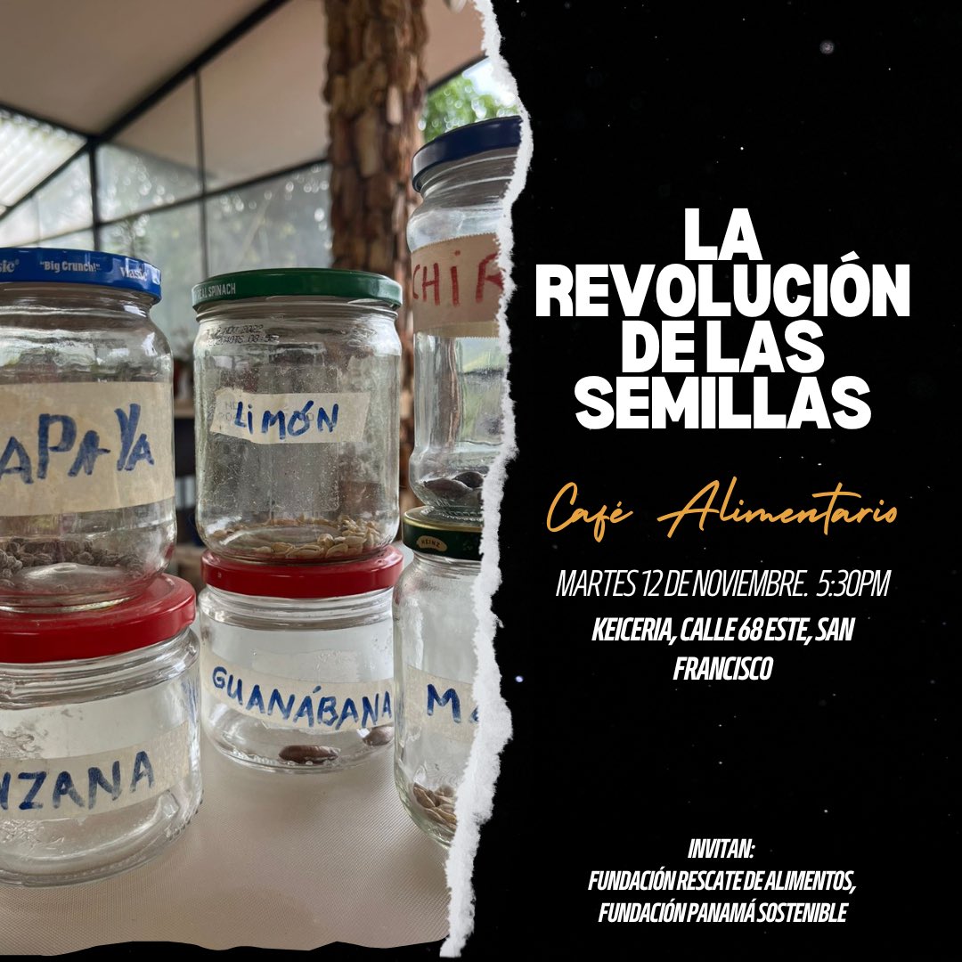 En colaboración con la Fundación <a href="/rescalimentos/">Fundación Rescate de Alimentos Panamá</a> desarrollamos el 2do #cafealimentario bajo el título #LaRevolucionDeLasSemillas
 
La producción agroalimentaria si no está basada en la biodiversidad, agrava la crisis climática global. #seguridadalimentaria