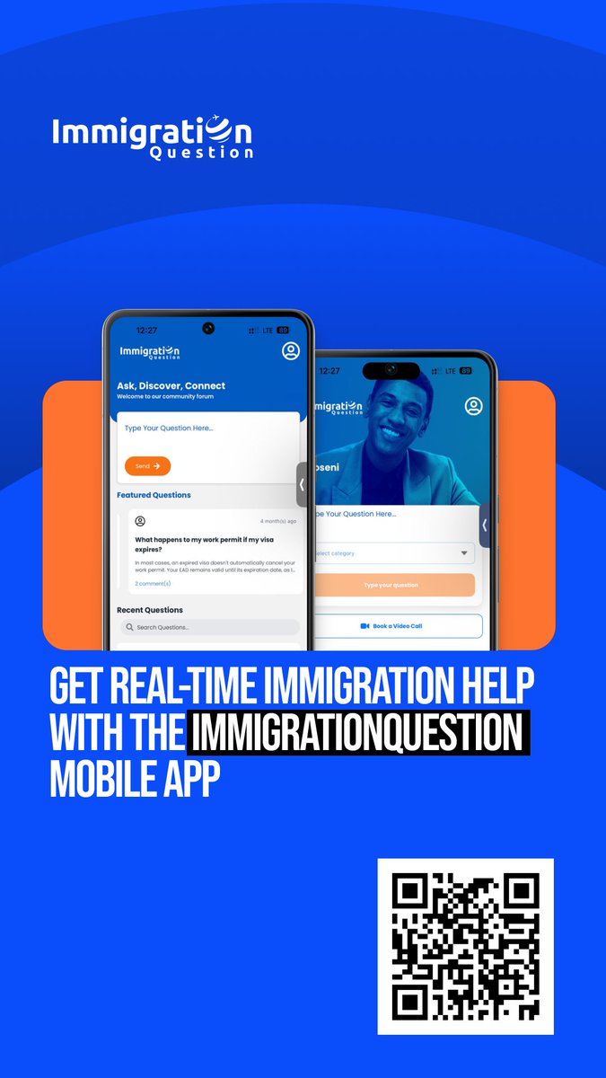 IMQuestionUSA's tweet photo. Stuck with your immigration process? The ImmigrationQuestion app connects you with experts, offers step-by-step guidance, and keeps you on track. Take control of your journey today!
FREE Registration ➡️ https://t.co/lNd3tGAAOZ
 #ImmigrationHelp #VisaGuidance #ImmigrationQuestion https://t.co/LXnESEiapm