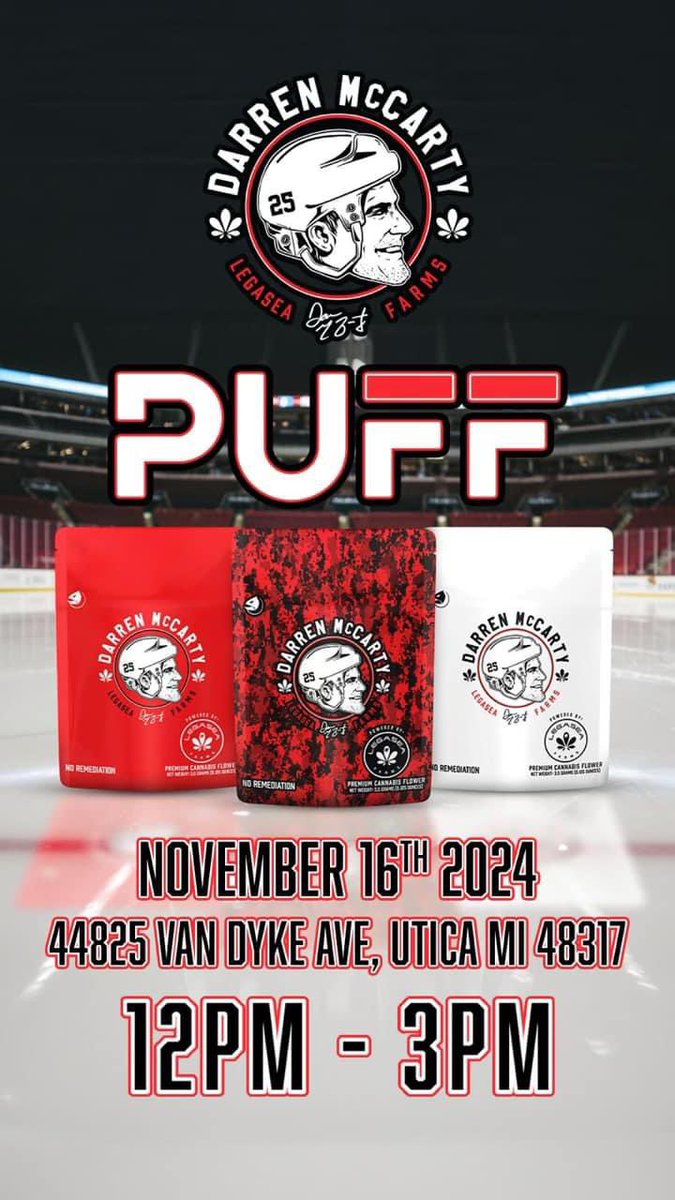 It’s almost time tomorrow at Puff in Utica from 12 to 3pm 
<a href="/DarrenMcCarty4/">Darren McCarty</a>