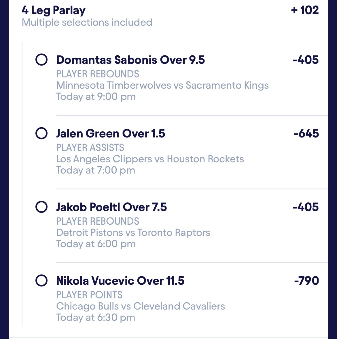 Flashleaks_'s tweet image. DOUBLE UP 4LEG

🔒Sabonis 11/L11
🔒Green 11/L11
🔒Poeltl 12/L12
🔒Vucevic 17/L17 

#GamblingTwitter #GamblingX