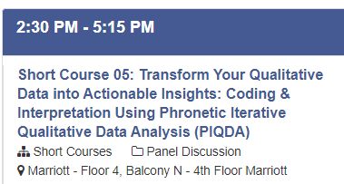 SarahJTracy's tweet image. Seats available!
#NCA24 peeps: As you finalize conference plans, @MarcoDehnert and I are leading a qualitative short course Thurs, Nov. 21 from 2:30-5:15 p.m.
Info here: xcdsystem.com/nca/program/sS…
Please share share widely and reach out if you have questions.