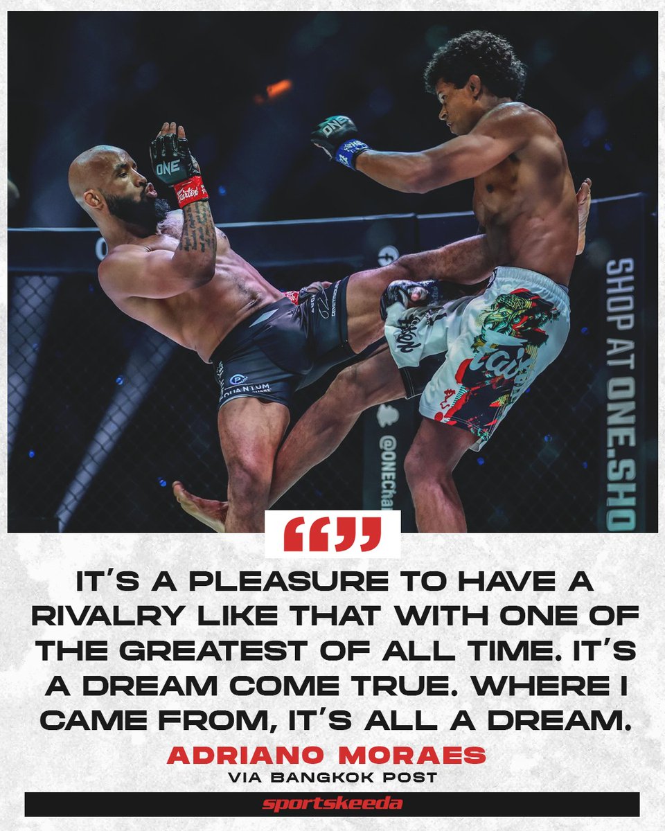 sportskeedaMMA's tweet photo. 🇧🇷 Adriano Moraes says his trilogy with ‘Mighty Mouse’ was a dream come true!
#MMA #one169 | @adrianomkmoraes https://t.co/jcD5L3EJyO