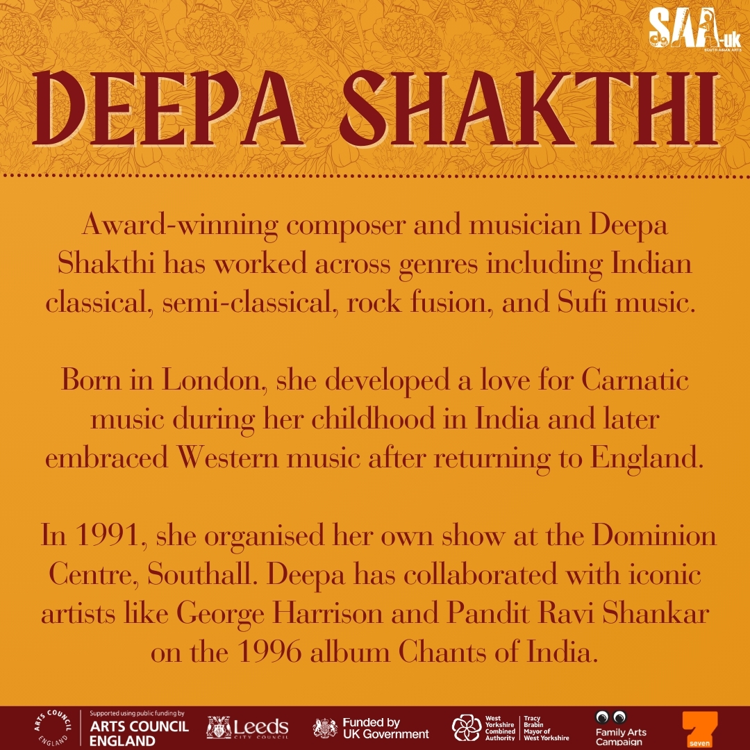Deepa Shakthi will take the stage on November 30th alongside Mishra.

In 2022, the global-folk band crossed paths with Deepa, and from there blossomed a friendship. We are so excited for you to experience their joyous performance live <a href="/Seven_Arts/">Seven</a>  

🎫buff.ly/4fxbYeE