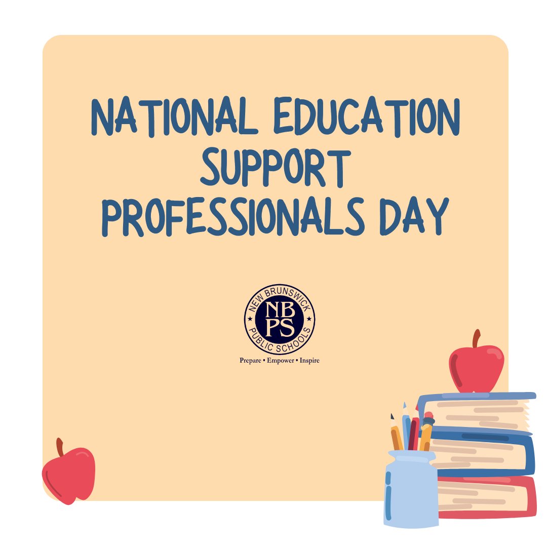 nbpschools's tweet photo. Today we celebrate our incredible Education Support Professionals! 🌟 From classrooms to cafeterias, offices to buses, they make a difference every day. Thank you for your dedication and care! #NBPS #NBPSLETSGO! #WeAreNB #ALLIN4NB https://t.co/SbWsAkJG9l