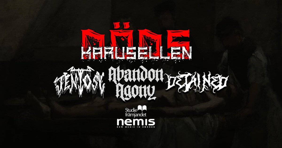 LIVE Tonight: ABANDON AGONY - DETAINED - TENTOSY - NEMIS presents The Squad of Death Metal 👊 #dödspatrullen #trollhättan #backstagerockbar @studieframjande
