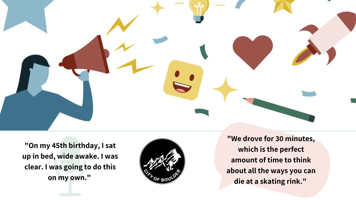 Listen to BOLDER (or Boulder) stories with the opportunity to tell your own at the Storytelling Showcase THIS Saturday!

📆 Saturday, Nov. 16 at 6:30 p.m.
📍 Main Boulder Library, Canyon Theater

Learn more at: bldr.fyi/bolder-showcase