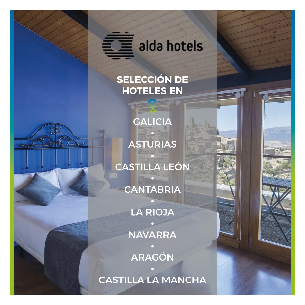 ✨ ALDA HOTELS
🛎️ <a href="/AldaHotels/">Alda Hotels</a> te ofrece una amplia selección de hoteles en algunas regiones de España. Tendrás a tu disposición estancias cómodas, elegantes y perfectamente situadas para 🗺️ explorar cada rincón.
✳️ CONSULTA EN TU AGENCIA DE VIAJES, Tenemos el hotel que necesitas