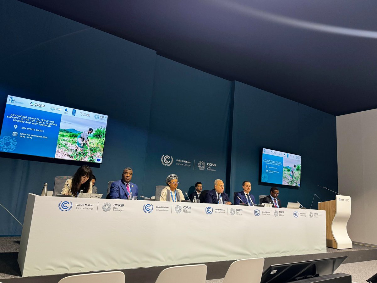 African Union Political Affairs Peace and Security (@auc_paps) on Twitter photo At #COP29, Director <a href="/SarjohBah3/">Sarjoh Bah</a> said AU is leading efforts to develop a comprehensive & inclusive Common African Position on Climate, Peace &Security (CAP-CPS). The CAP-CPS is a significant step in addressing the complex challenges posed by climate change on peace & security, 1/2 At #COP29, Director <a href="/SarjohBah3/">Sarjoh Bah</a> said AU is leading efforts to develop a comprehensive & inclusive Common African Position on Climate, Peace &Security (CAP-CPS). The CAP-CPS is a significant step in addressing the complex challenges posed by climate change on peace & security, 1/2