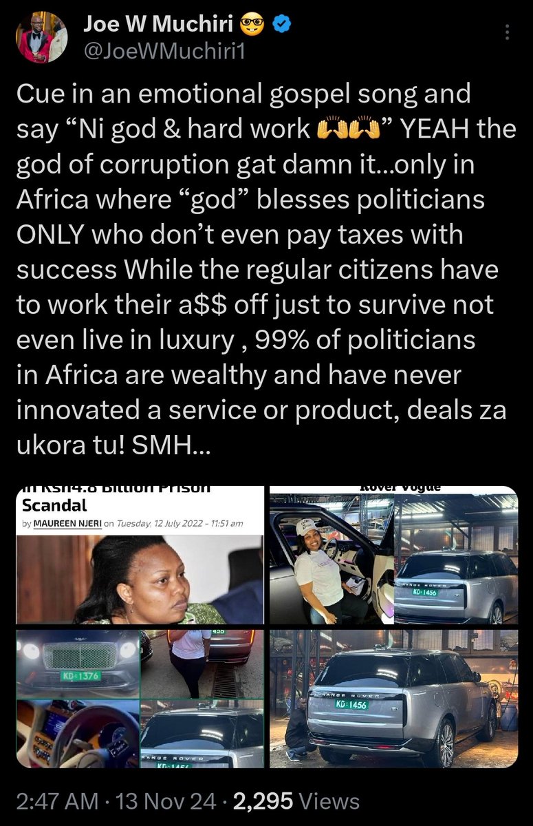 culturefx254's tweet image. Endeleeni tu ku flex pesa mumeiba in our faces! Murkomen wewe ni mwizi tu kama huyu mama fala so hii paragraph yote ni ujinga tupu tu umeandika...

#kenya #wizination