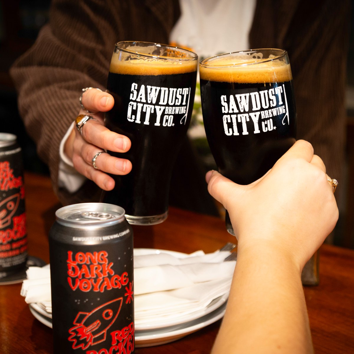 Have you tried our Red Rocket Imperial Espresso Stout yet? 🚀

This stout is the perfect companion for chilly evenings. Brewed with roasted malts, cinnamon, vanilla, &amp; cayenne pepper. Available at our brewery retail store, online, and it's pouring fresh on draught in The Saloon!