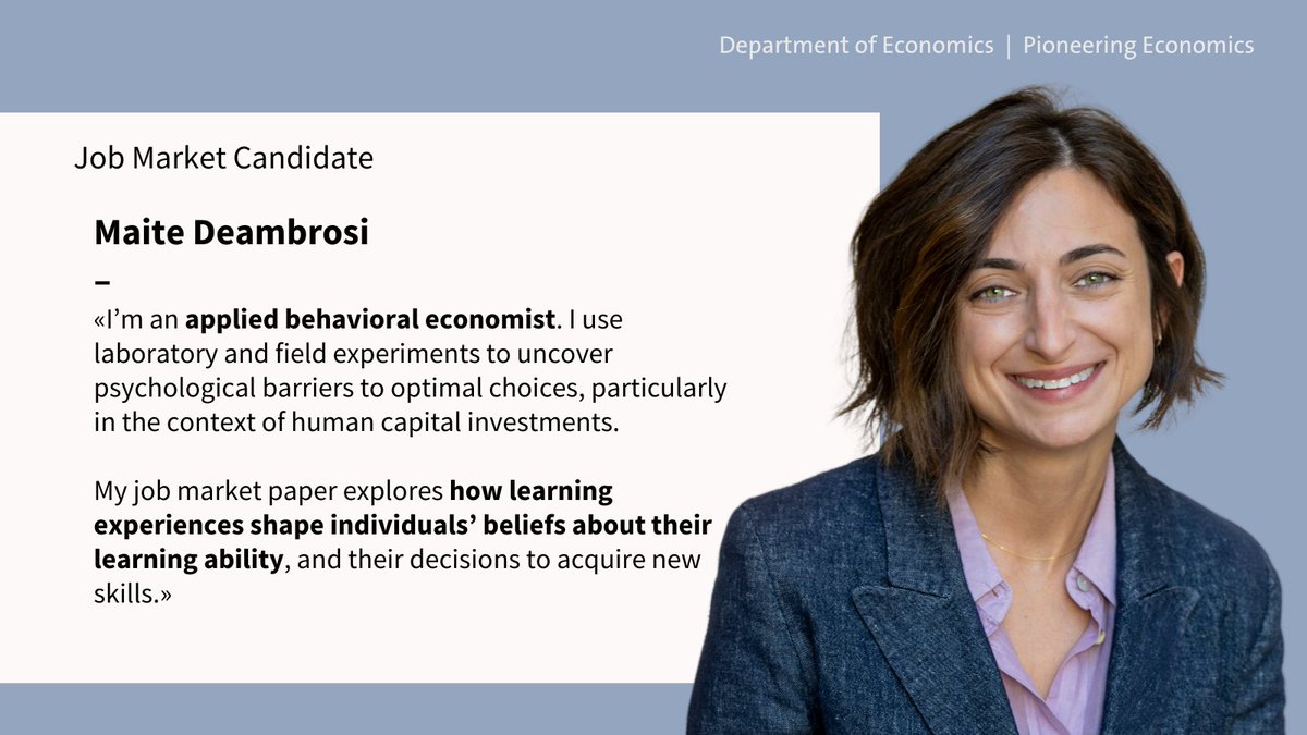 Meet our #Econjobmarket candidates!
Learn more about Maite Deambrosi on her personal website 👉 sites.google.com/view/maitedeam…