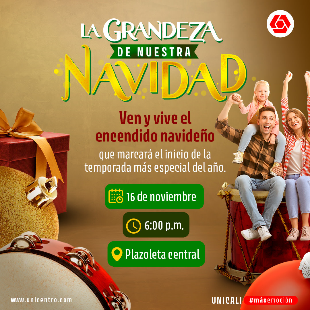 cali_unicentro's tweet photo. 🎄✨ ¡El espíritu navideño llega a Unicentro Cali! Este 16 de noviembre, ven a vivir el encendido de luces que marcará el inicio de nuestra temporada favorita del año. ❤️ https://t.co/GiJjST0wMF