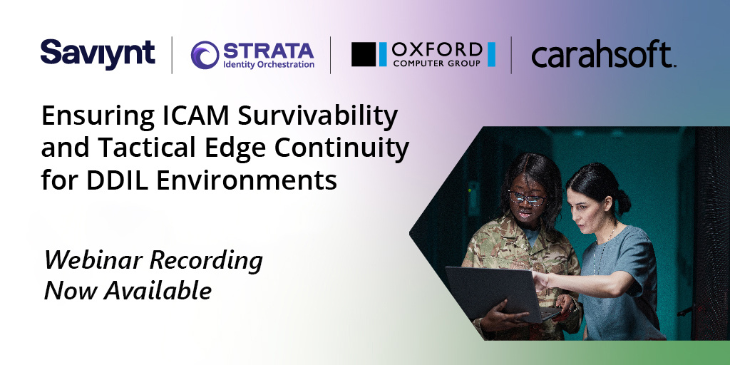 Did you miss this week's webinar about ensuring #ICAM availability in #DDIL environments? We discussed the challenge of maintaining identity continuity and operating at the tactical edge in DDIL environments. Check out the recording for the solution demo! hubs.li/Q02YjbWK0