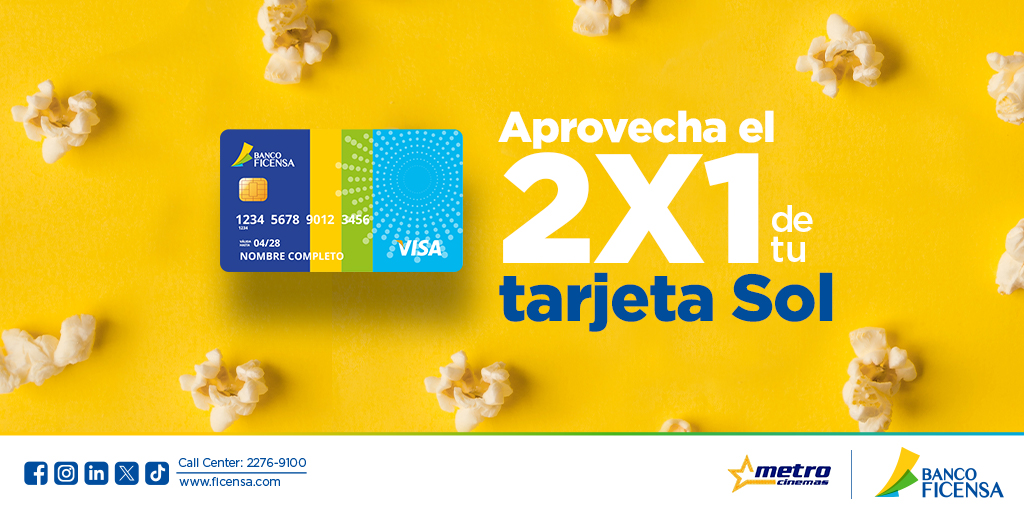 ficensa_hn's tweet photo. Hoy puedes disfrutar la película que estabas esperando y aprovechar el 2x1 que te ofrece tu tarjeta Sol en Metrocinemas. 🍿🎟🎟​

¿Conocías este beneficio de tu tarjeta Sol? 😍​

#Ficensa #Cine #2x1 #Beneficios #TarjetaSol https://t.co/kmWXegguVr