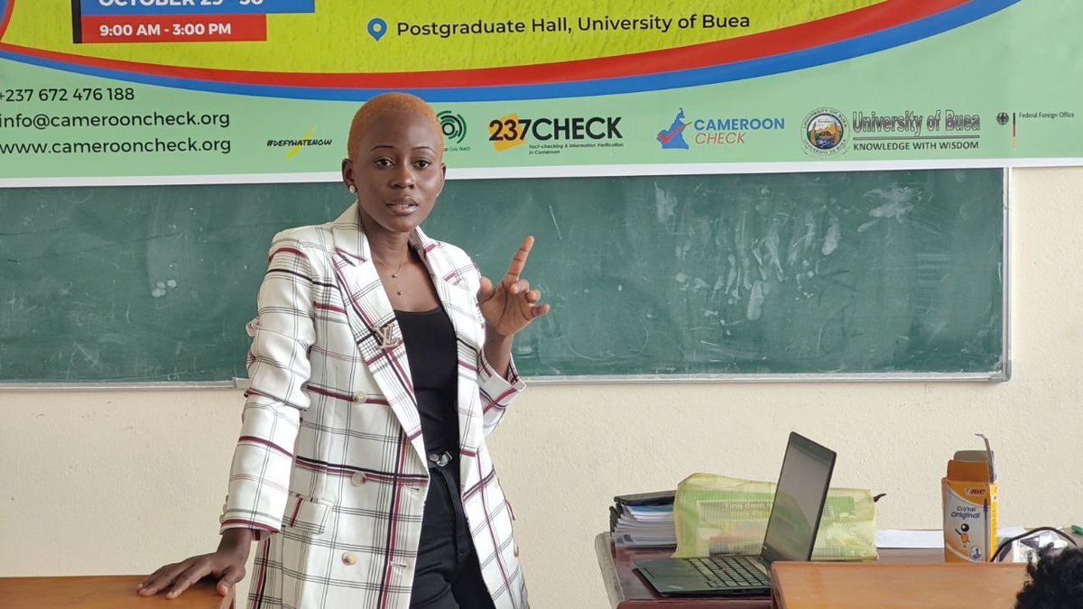 Cameroon Check (@checkcameroon) on Twitter photo 𝐄𝐯𝐞𝐧𝐭 𝐑𝐞𝐜𝐚𝐩:
<a href="/TarhyangE/">Tarhyang EnowbikahTabe</a> explored "Information Disorder," discussing misinformation and fact-checking, while Jabi Kati examined the differences between facts, opinions, and beliefs. Valuable insights for enhancing media literacy!
#FactChecking #MediaLiteracy #BueaEvent 𝐄𝐯𝐞𝐧𝐭 𝐑𝐞𝐜𝐚𝐩:
<a href="/TarhyangE/">Tarhyang EnowbikahTabe</a> explored "Information Disorder," discussing misinformation and fact-checking, while Jabi Kati examined the differences between facts, opinions, and beliefs. Valuable insights for enhancing media literacy!
#FactChecking #MediaLiteracy #BueaEvent