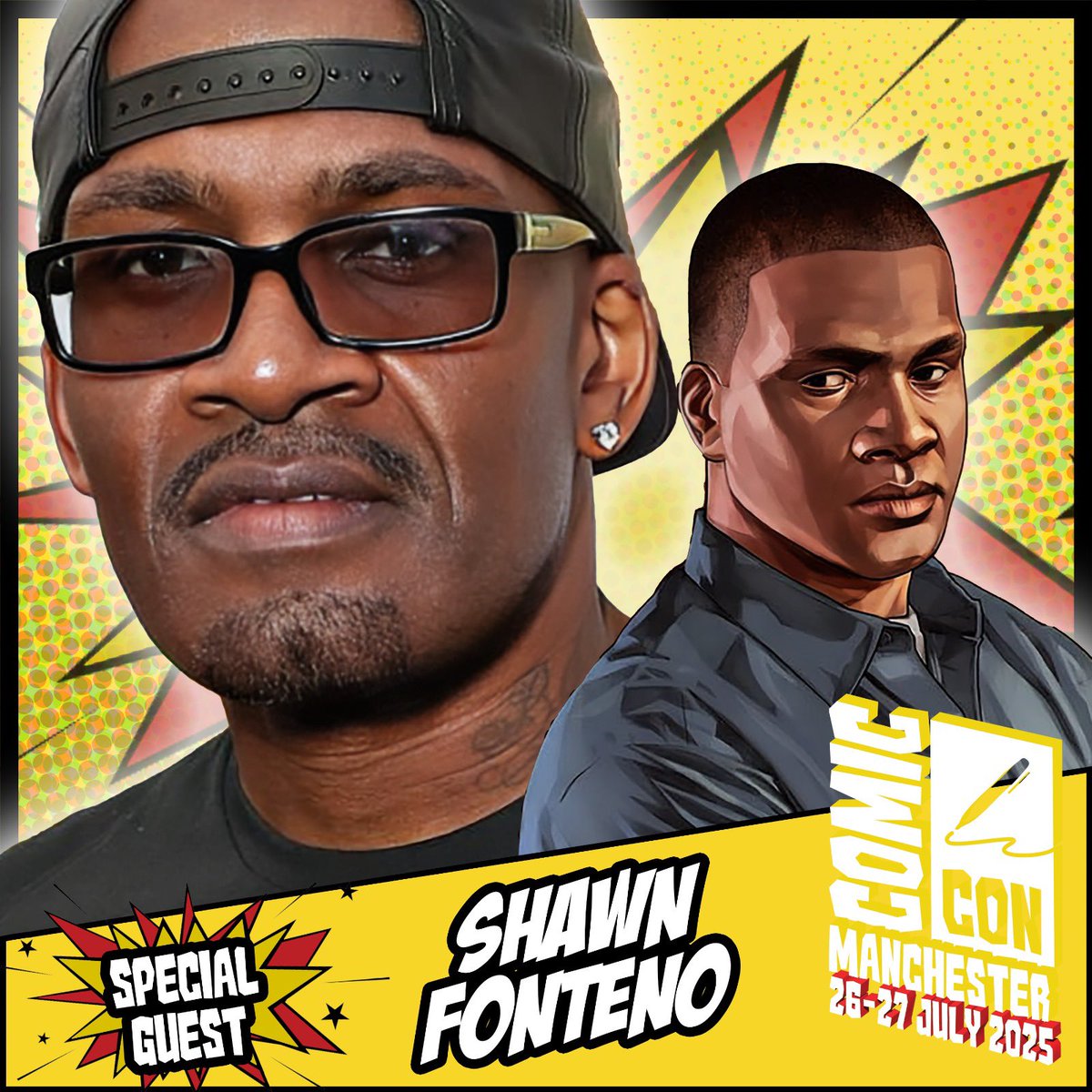 Comic Con Manchester welcome Shawn Fonteno, known for projects such as Grand Theft Auto, Grow House, Watch Dogs, and many more.

Appearing 26-27 July!

Tickets: comicconventionmanchester.co.uk