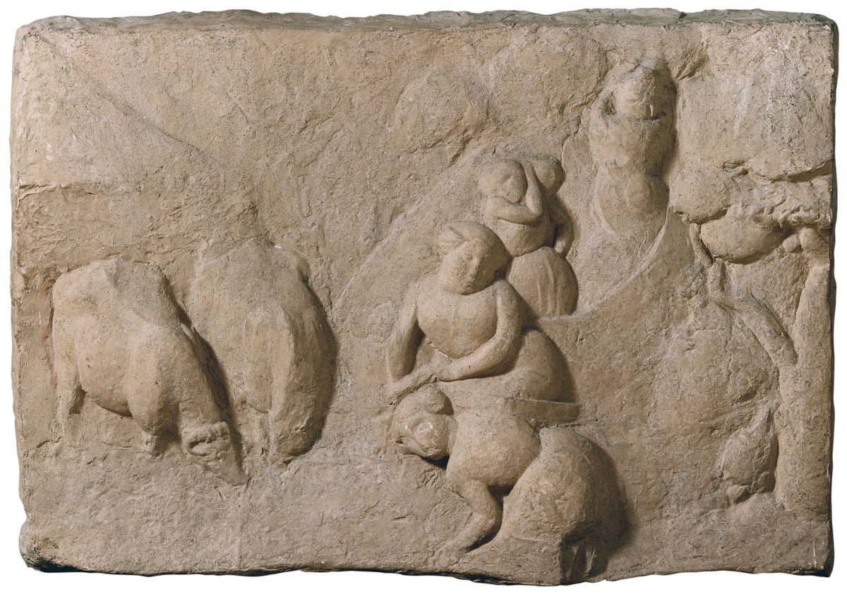 #taldiacomavui, el 1945, Manolo Hugué (o, simplement, Manolo) va morir a Caldes d Montbui. Fou un artista noucentista polifacètic q rebé influències avantguardistes. Destacà com a escultor, pintor i dissenyador d joies. 
"Au bord de l'eau", terra cuita, baix relleu, c. 1921