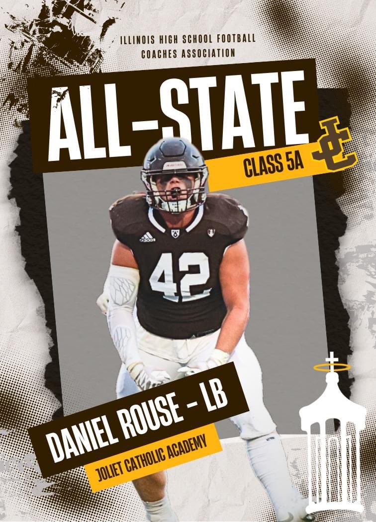 Congratulations to senior Daniel Rouse (LB) on being named to the 2024 Illinois High School Football Coaches Association (IHSFCA) Class 5A All-State Team!