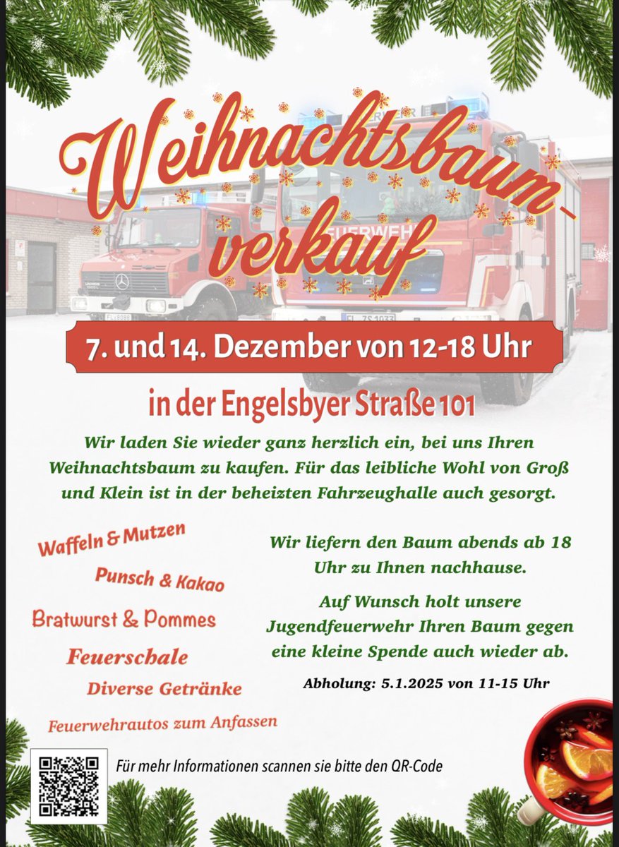 ffengelsby's tweet photo. Bitte Termine im Kalender merken: 

Unser dritter Weihnachtsbaumverkauf. 🤓 https://t.co/tUtgKMkPUX