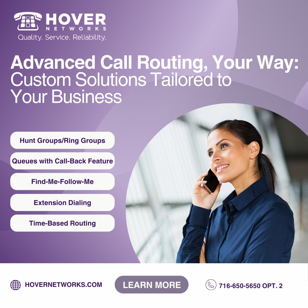 Hover_Networks's tweet photo. 📞 Your business, your way. Our advanced call routing options—like hunt groups, queues, and find-me-follow-me—give you the flexibility to stay connected on your terms.

🔗 Learn more: https://t.co/0C8vLHmYUo

#BusinessSolutions #PhoneSolutions #VoIP #CloudCommunications https://t.co/Z8dAxnTTsB