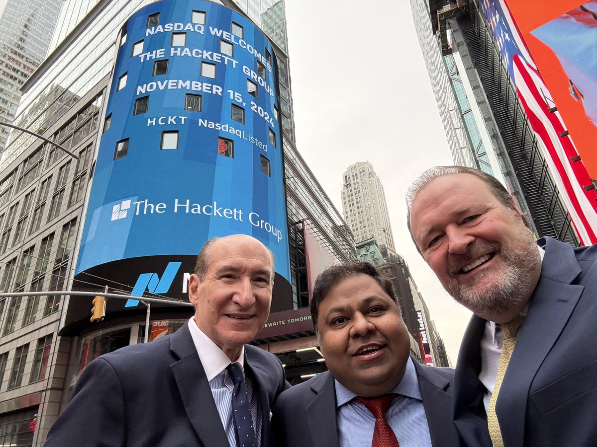 So great to have <a href="/TheHackettGroup/">The Hackett Group</a> and CEO Ted Fernandez ring today’s <a href="/NasdaqExchange/">Nasdaq Exchange</a> Opening Bell.  $hckt