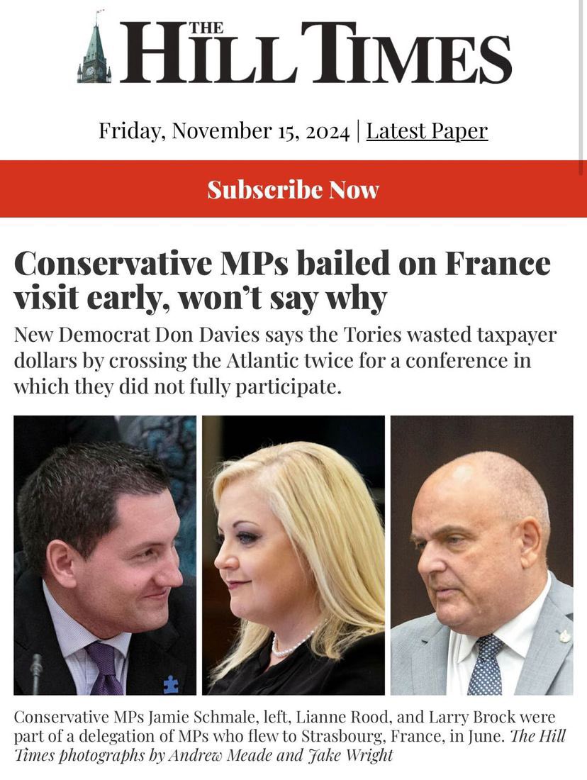 Mark Gerretsen 🇨🇦 🇺🇦 (@markgerretsen) on Twitter photo Oh that’s easy.
Cause their Whip called them midway through the trip telling them she knew nothing about it and <a href="/PierrePoilievre/">Pierre Poilievre</a> doesn’t want anyone travelling with other political parties. (1/2) Oh that’s easy.
Cause their Whip called them midway through the trip telling them she knew nothing about it and <a href="/PierrePoilievre/">Pierre Poilievre</a> doesn’t want anyone travelling with other political parties. (1/2)