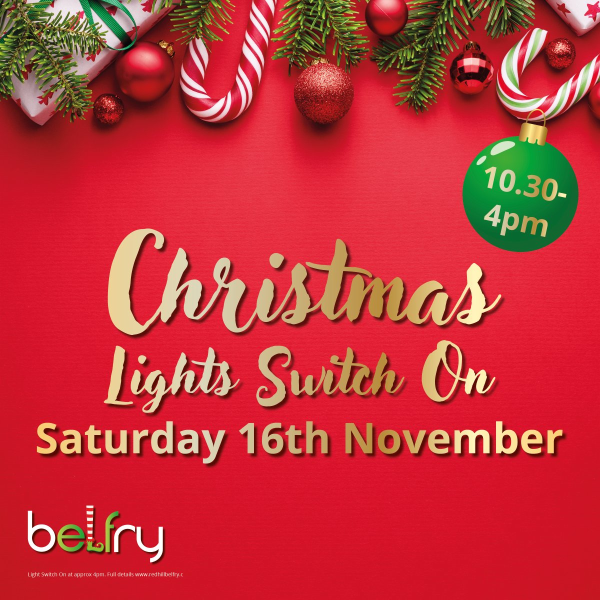 BelfryShopping's tweet photo. Our #ChristmasLightsSwitchOn event will be on the 16th November π
We have a whole day of fun and free entertainment planned with the big switch on at 4pm π Legendary Redhill Panto Dame #SimonBashford will be hosting the day alongside Father Christmas π
#BelfryRedhill https://t.co/WLMWygpweg
