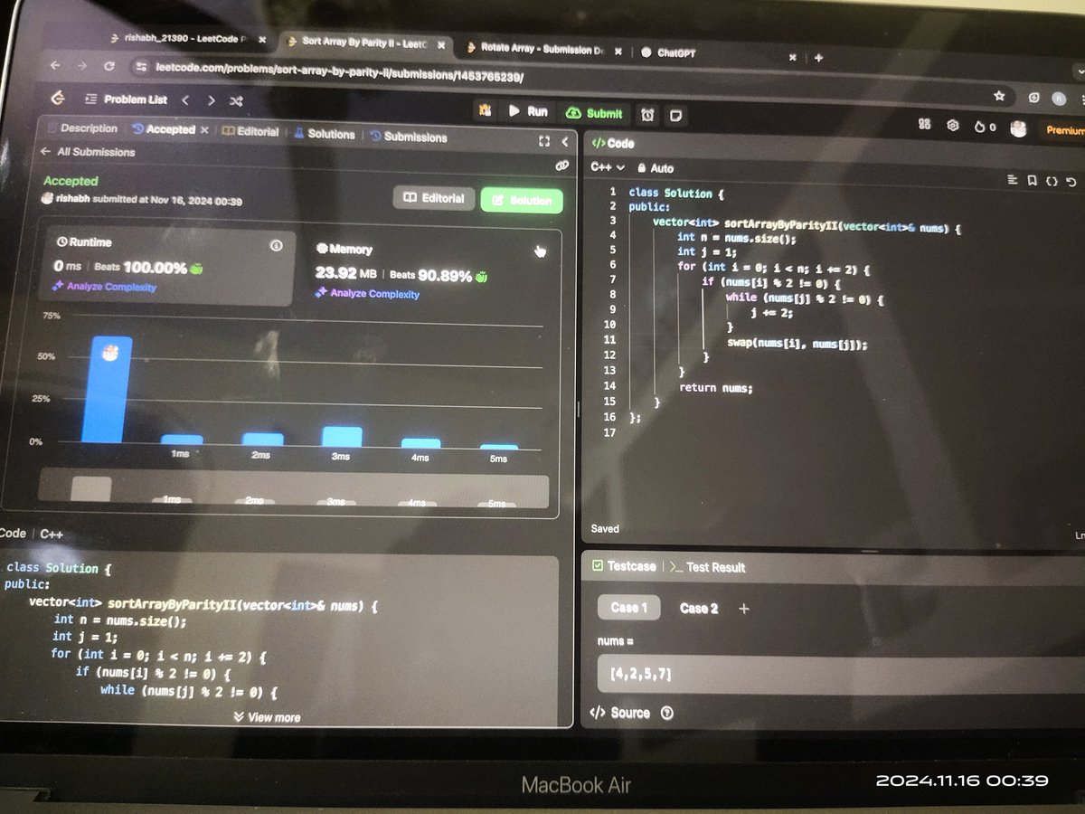 RishabhPal34339's tweet image. Day 17 of my #100daycode challenge
👉Not learning new topics, only brushing up on previous ones and practicing on LeetCode because of college exams😮💨
#leetcode
#DSA
#WebDevelopment
#javascript