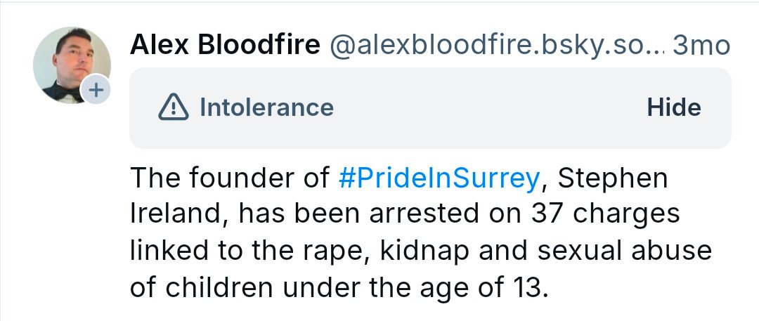 F2sSb67's tweet photo. @suladoyle Also this. Intolerance of *checks facts* paedophiles. https://t.co/3SqJTJH3Ub