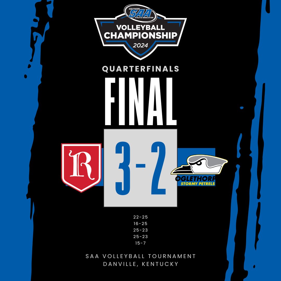 SAA Sports (@saa_sports) on Twitter photo 🏐 <a href="/RhodesAthletics/">Rhodes Athletics</a> comes back from down 2-0 to beat <a href="/GoPetrels/">Oglethorpe Athletics</a> 3-2 in the first match of the SAA Volleyball Championship
TOURNAMENT CENTRAL - bit.ly/3YRWlI1 🏐 <a href="/RhodesAthletics/">Rhodes Athletics</a> comes back from down 2-0 to beat <a href="/GoPetrels/">Oglethorpe Athletics</a> 3-2 in the first match of the SAA Volleyball Championship
TOURNAMENT CENTRAL - bit.ly/3YRWlI1