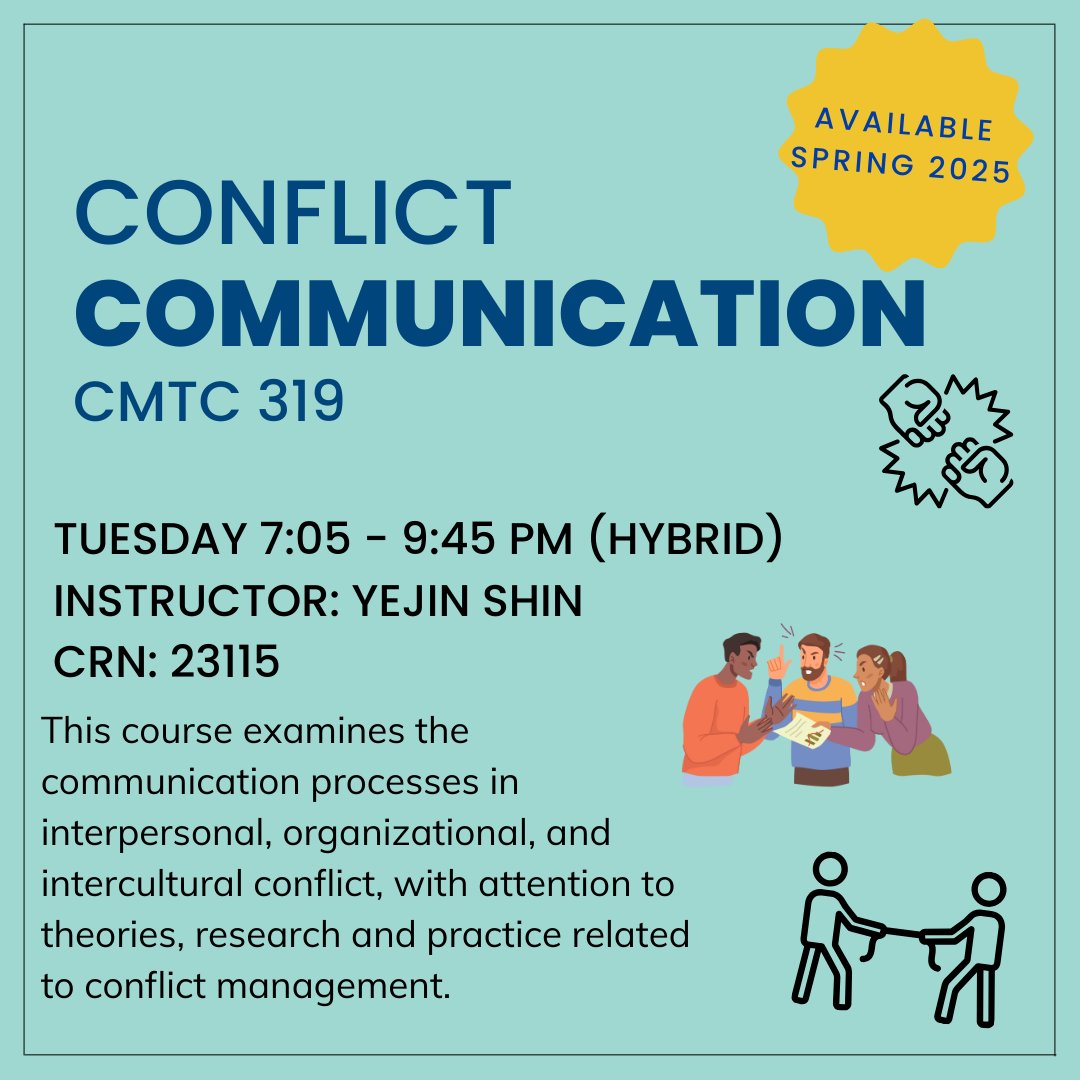 cmtneiu's tweet photo. Check out our Spring 2025 Communication Classes 📚🎓. Contact your advisor 📞 for more info and to add them to your Spring Schedule! 🗓️ https://t.co/sWr6p050MJ