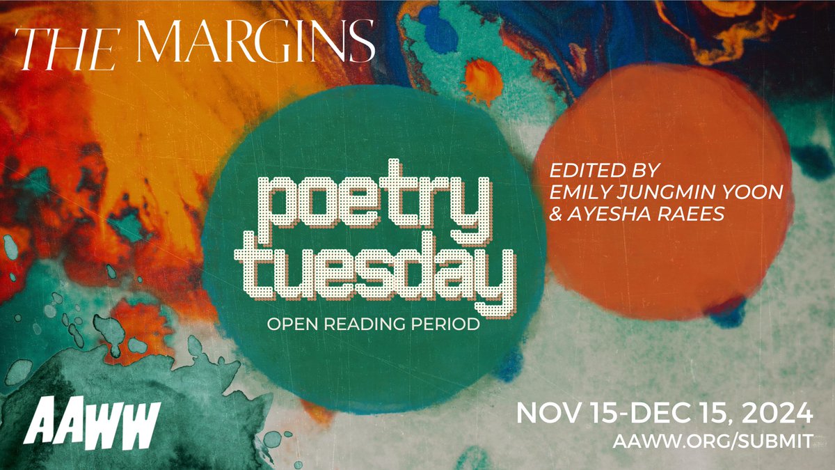 aaww-nyc.bsky.social (@aaww) on Twitter photo Our #PoetryTuesday reading period is now open for a brief, month-long window! π«Ά Share the poems youβve been nurturing with our beloved poetry editors, @EmilyYoon & <a href="/SkunkBabePoet/">Ayesha Raees</a>.
aaww.org/submit Our #PoetryTuesday reading period is now open for a brief, month-long window! π«Ά Share the poems youβve been nurturing with our beloved poetry editors, @EmilyYoon & <a href="/SkunkBabePoet/">Ayesha Raees</a>.
aaww.org/submit