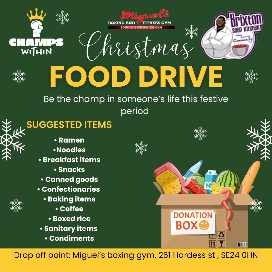 champswithinn's tweet image. Join us in our food drive to support families in need. Every can, every box, every donation makes a difference✨ Be the Champ in someone’s life!

#champswithin #fooddrive #foodbank #holidayseason #giveback #donate #charity #community #help #support