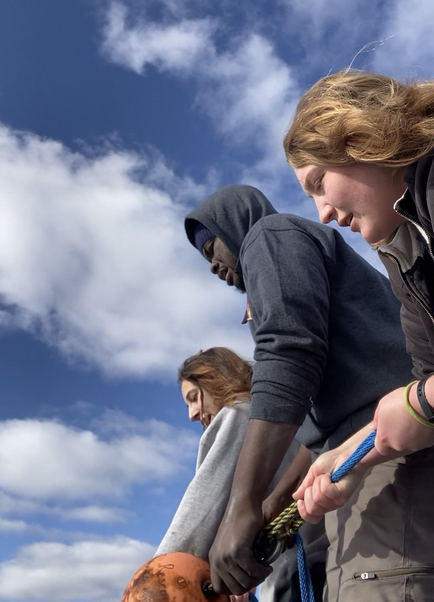 BioLimLab's tweet image. How many lab members does it take to pull up one of our moorings? The answer may shock you. We had a fun Friday trip to service some of our sensors today!