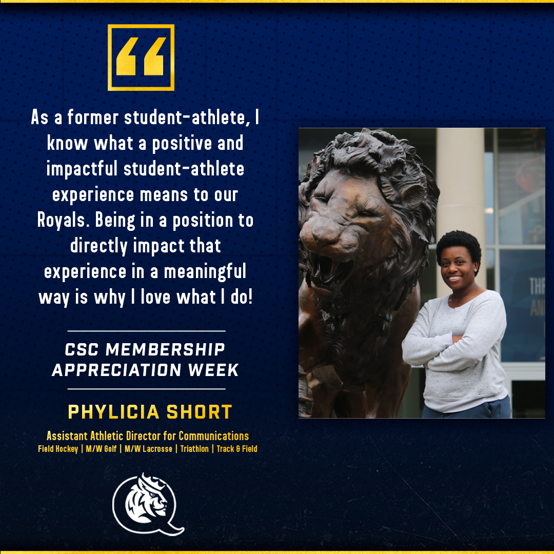 QueensAthletics's tweet photo. In honor of CSC Membership Appreciation Week, Queens Athletics Communications Department members shared what they love about their professions.

#RoyalsRise | #QUeenCity | #CelebrateCSC https://t.co/7ZLas1sPdB