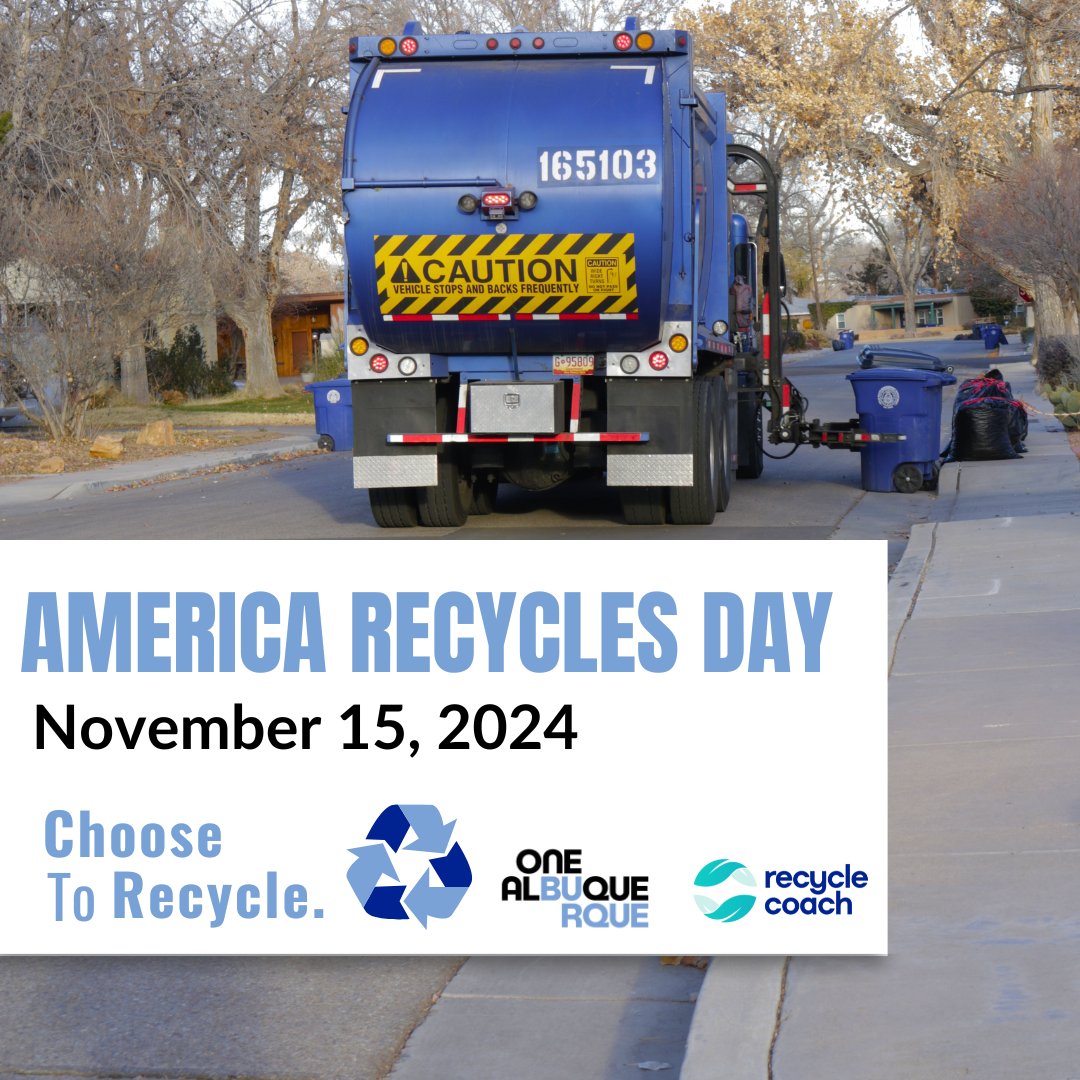 Happy America Recycles Day!  ♻️ Don’t forget to download the Recycle Coach app for tips &amp; reminders! 📲 And a huge THANK YOU to our sanitation workers for picking up our recycling every week! 

ow.ly/ESrm50U888S
.
.
.
#OneAlbuquerque #KeepABQBeautiful