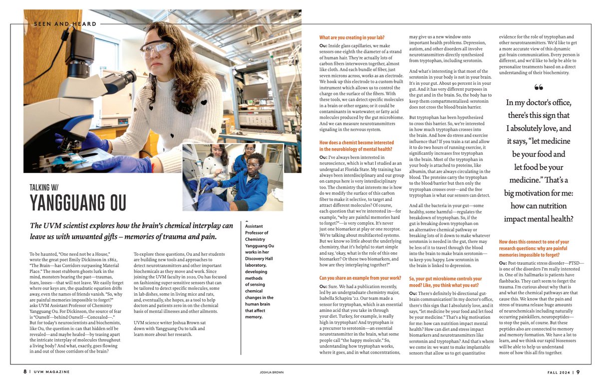 Want to know how our research interests are linked to Emily Dickinson? I sat down with Joshua Brown, who wrote this INCREDIBLE piece on our sensing technology and long term vision in the latest issue of #VermontMagazine. Thanks Josh for the feature! :) Link in the comment.