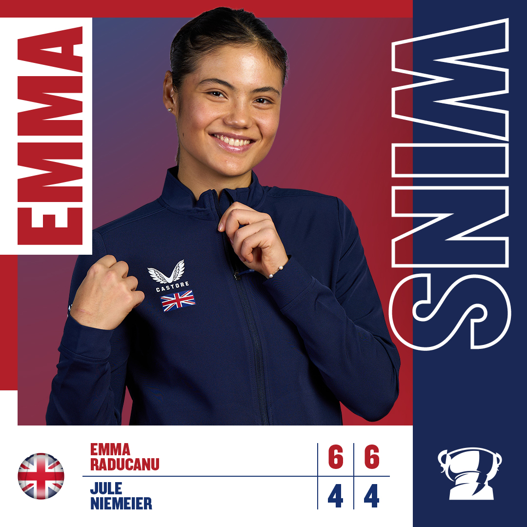 What. A. Performance. 🔥

<a href="/EmmaRaducanu/">Emma Raducanu</a> gives us a 1-0 lead vs Germany!!!

#BackTheBrits 🇬🇧 | #BJKCup