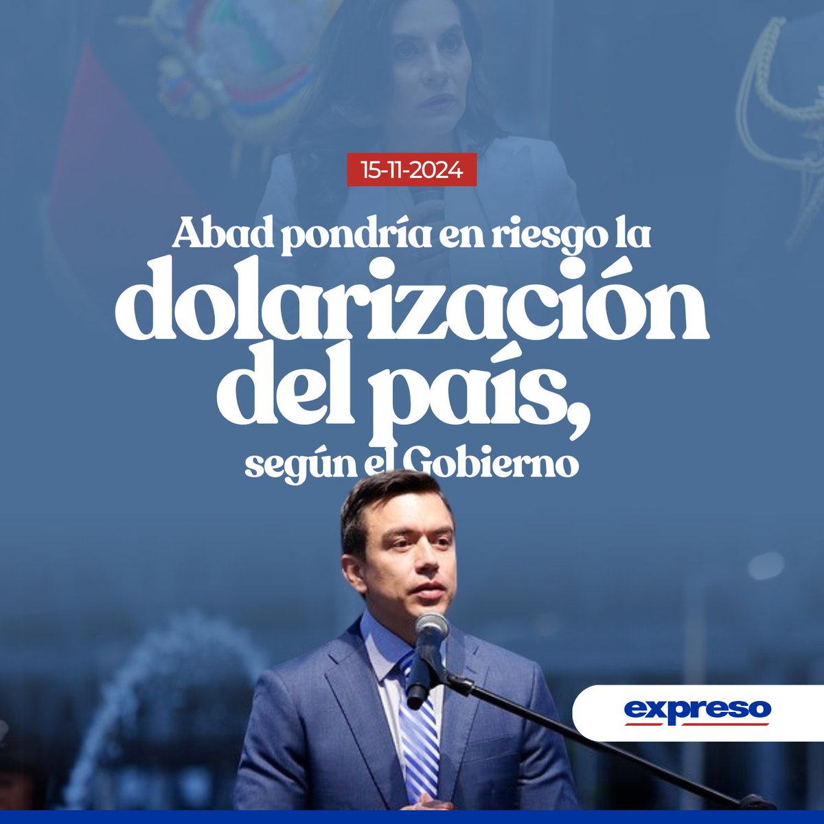 Expresoec's tweet image. En un reciente comunicado, la Secretaría General de Comunicación del gobierno del presidente Daniel Noboa generó controversia al señalar que las acciones de la vicepresidenta Verónica Abad podrían poner en peligro la dolarización de Ecuador.

Más detalles: bit.ly/4fMzJ2l