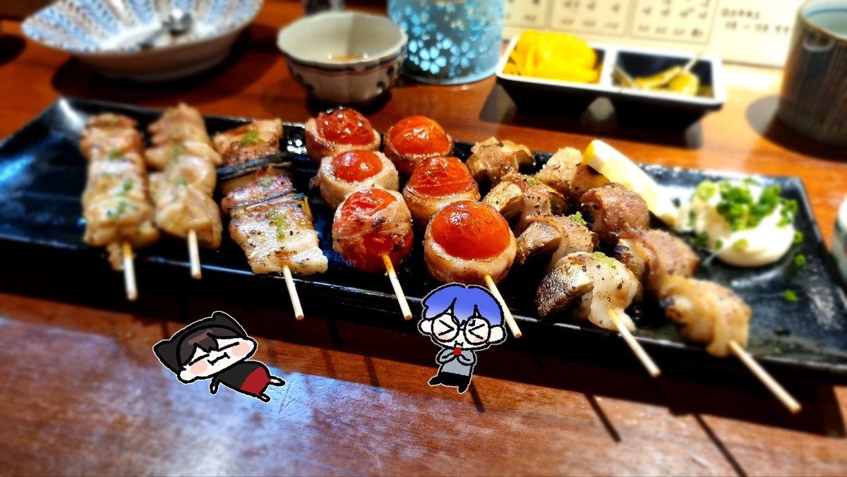 Team_ReLife's tweet photo. 오늘��� 킨과 함께 야키토리를 먹었어요 맛있어요! 
(킨에게 도움을 받은 날이라 어제가 샀답니다) https://t.co/goMkaBNwfa