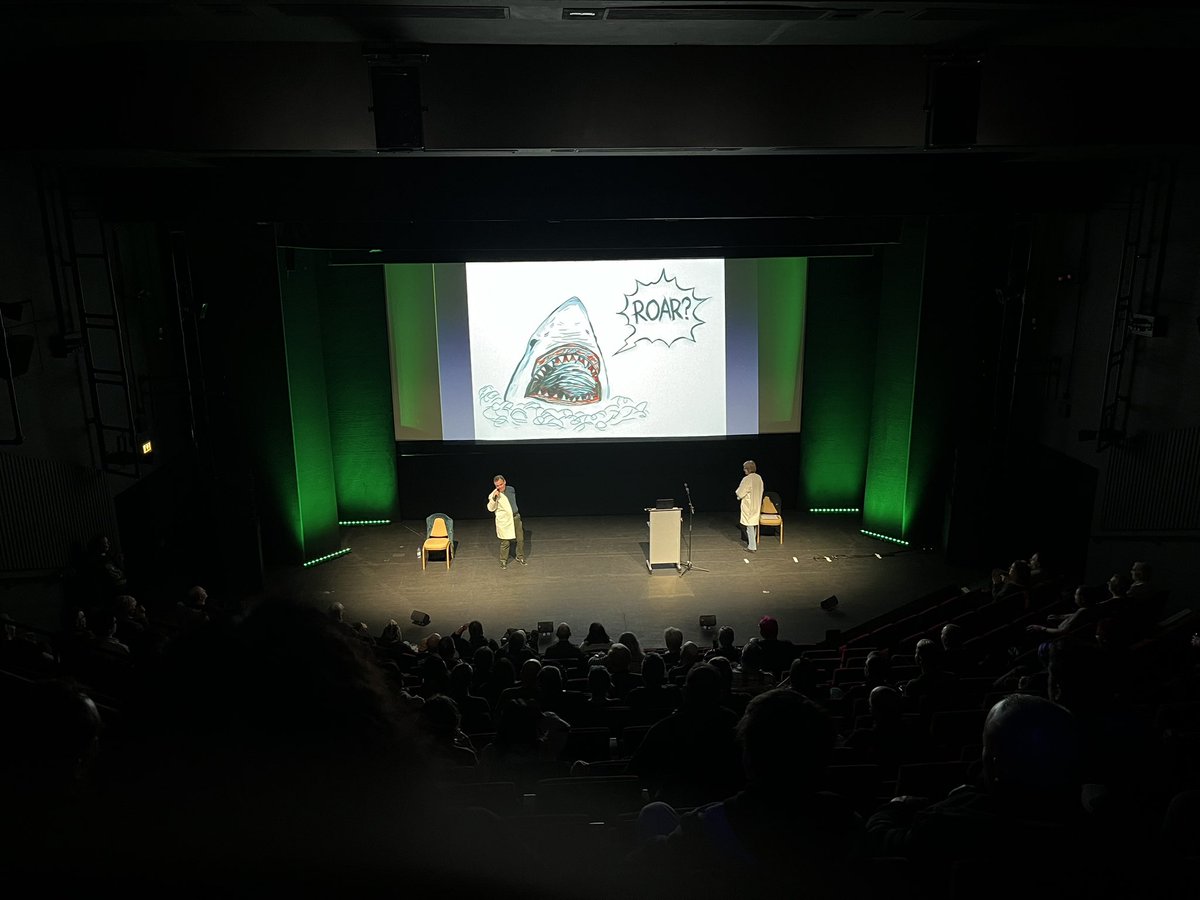 marcellarees17's tweet photo. I’m terrible at taking photos but @AbertoirFest so far has been amazing!!!! So many interesting talks and brilliant short films! 🐻🐜🦈🐈‍⬛#Abertoir2024 https://t.co/8y28rZyK9y