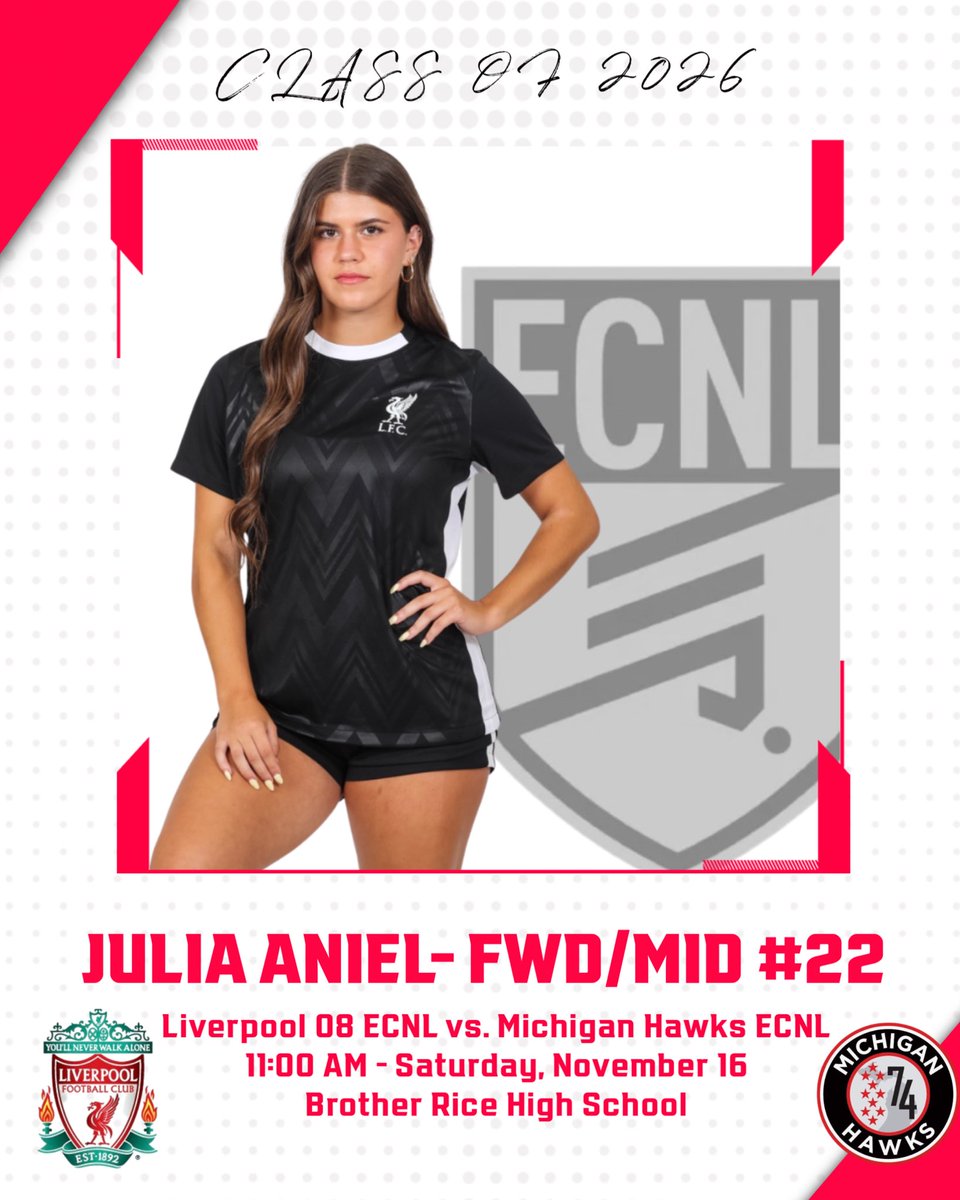 Julia Aniel (@julia_aniel) on Twitter photo Excited to take the field tomorrow against <a href="/MIHawks1974/">Michigan Hawks</a> and compete against some of the best players in the Midwest! <a href="/LFCIAMichigan/">Liverpool FC International Academy Michigan</a> <a href="/ImYouthSoccer/">ECNL/GA/Recruiting/College Soccer</a> <a href="/ECNLgirls/">ECNL Girls</a> #classof2026 Excited to take the field tomorrow against <a href="/MIHawks1974/">Michigan Hawks</a> and compete against some of the best players in the Midwest! <a href="/LFCIAMichigan/">Liverpool FC International Academy Michigan</a> <a href="/ImYouthSoccer/">ECNL/GA/Recruiting/College Soccer</a> <a href="/ECNLgirls/">ECNL Girls</a> #classof2026
