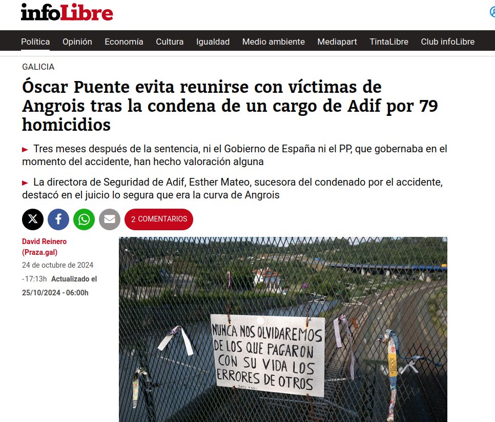 <a href="/CesarJRamos/">Cesar Ramos</a> <a href="/diasasaigonados/">Daniel Bernabé</a> <a href="/oscar_puente_/">Óscar Puente</a> "Lo público, cuando cuenta con una dirección política adecuada, vale para no dejar a nadie atrás"
Bonito, pero incierto
Si se tocan determinadas teclas, el Estado pone su maquinaria a trabajar: fiscal, abogacía, ministerio.. para no esclarecer hechos, ni asumir responsabilidades