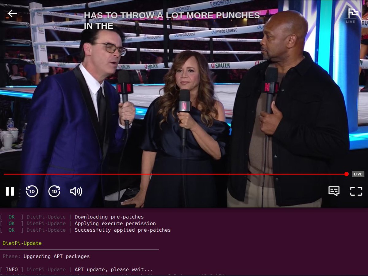 deulamco's tweet image. meanwhile, you wonder what dev still have to do while watching #MikeJake Live ?

Yes, updating #DietPi 🤣