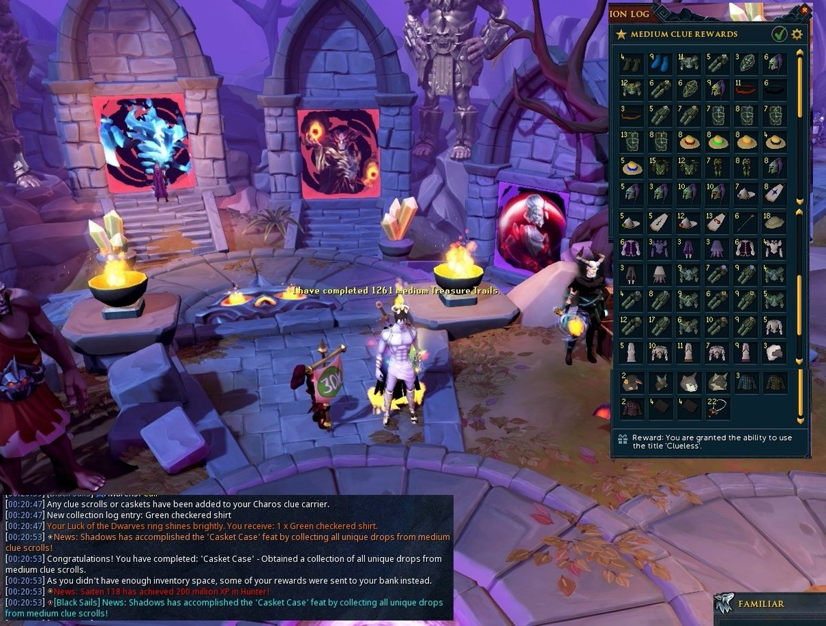 Shadows_RS's tweet photo. Medium clue log finished at 1261 Mediums HYPE :P ! https://t.co/DbZeB4chBB