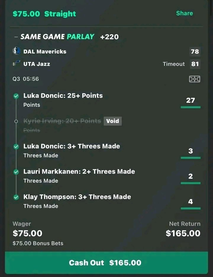 NBA Player Props - (10/23) 🏀

Tyus Jones Over 5.5 ASTS (-130)
Andrew Wiggins Over 16.5 PTS+REBS (-135)
Jaden Ivey Over 16.5 PTS (-115) 
Desmond Bane Over 22.5 PTS (-130)

t.me/+1P9sOD5cnnE4N…

#GamblingTwitter#PrizePicks #Chalkboard#PlayerProps #NBA#GamblingX#SportsBetting