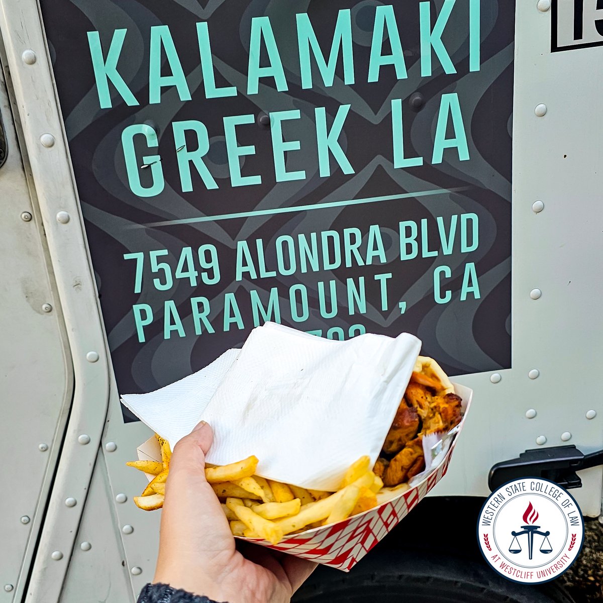 Last week, #WesternStateLaw students enjoyed delicious Greek food from Kalamaki Greek LA! It was a fun time filled with great food. Here are some of our favorite memories!

#WesternStateProud #LawSchoolLife #FutureLawyer