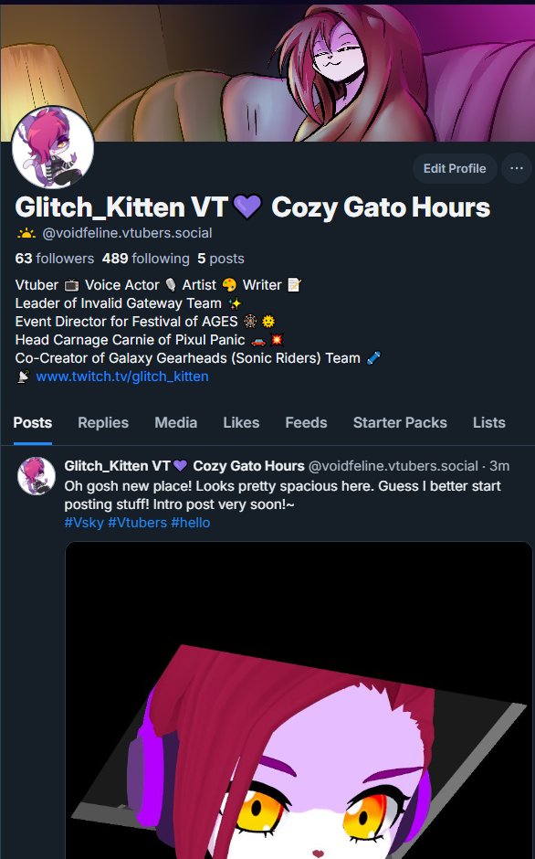 VoidFeline's tweet image. Hey guys! I made a indigo💙 space profile! Feel free to follow me there! I hope to post more art and more things I like to gush about! Also Vtuber stuff..of course.
And sonic.
#Vtubers #VtuberEN #furry