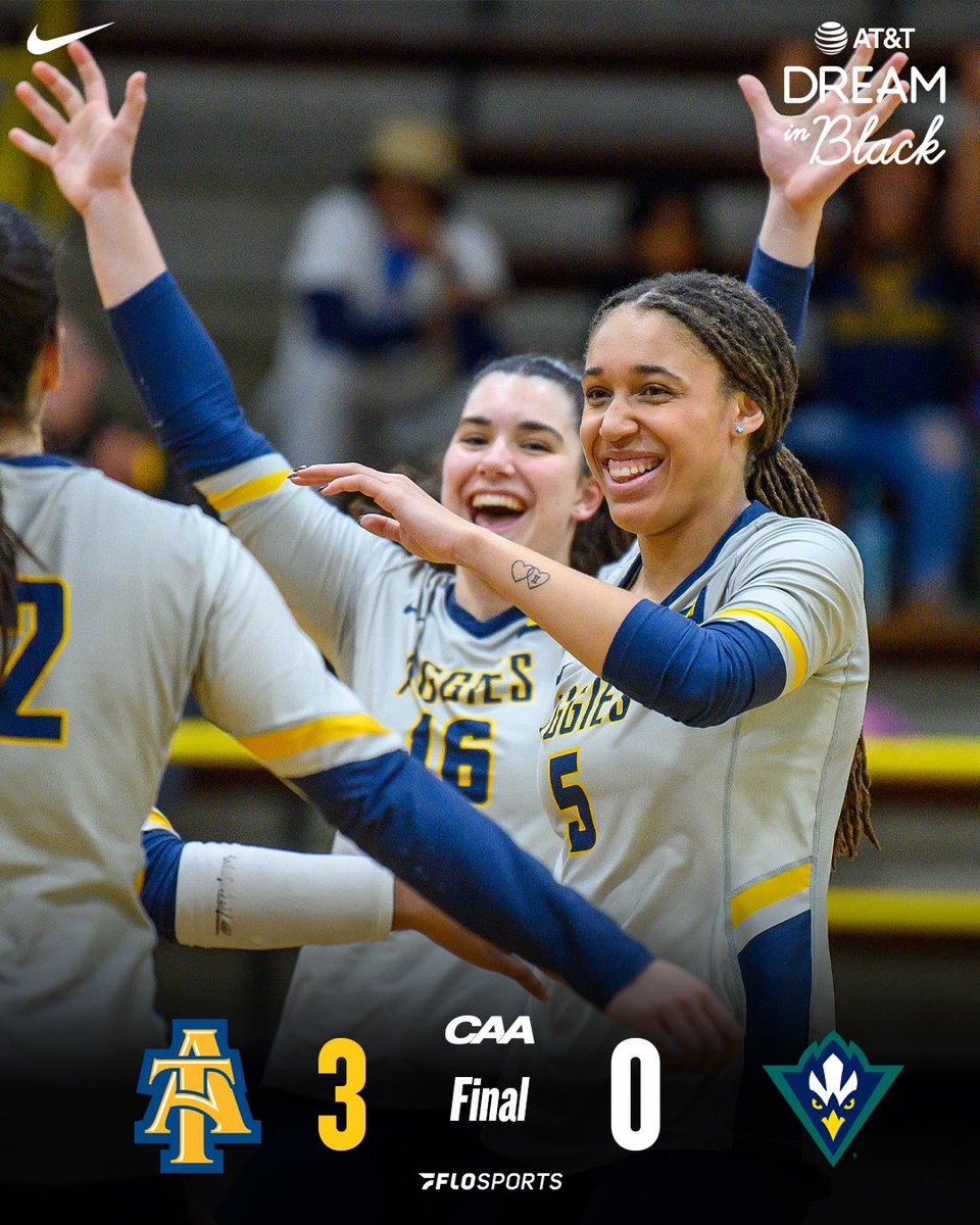 NCATAGGIES's tweet photo. Big dub for our seniors 😁😁 SENIOR DAY TOMORROW! 💙💛

@NcatVolleyball x #AggiePride https://t.co/ZHO4ZrxI6b